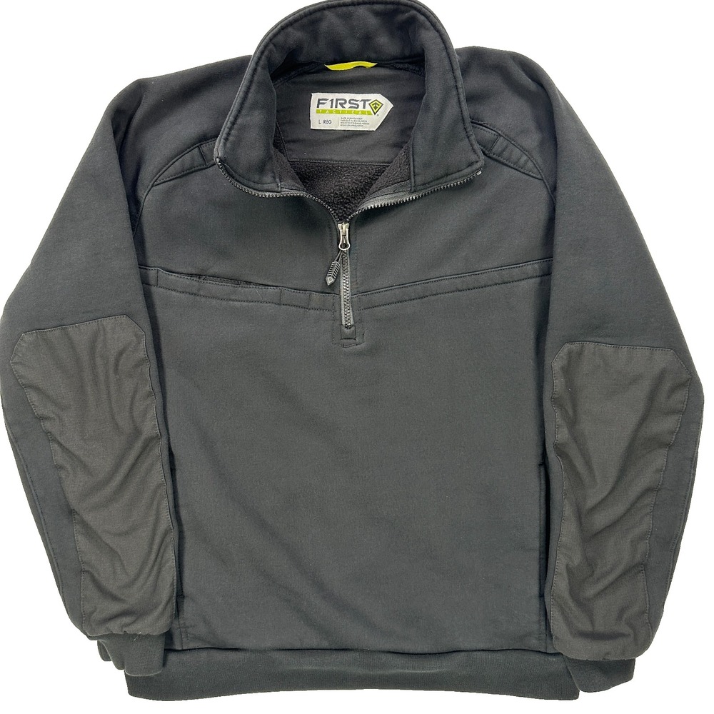 First Tactical Fleece Lined Quarter Zip Pullover Mens Large Black Tactical Job S